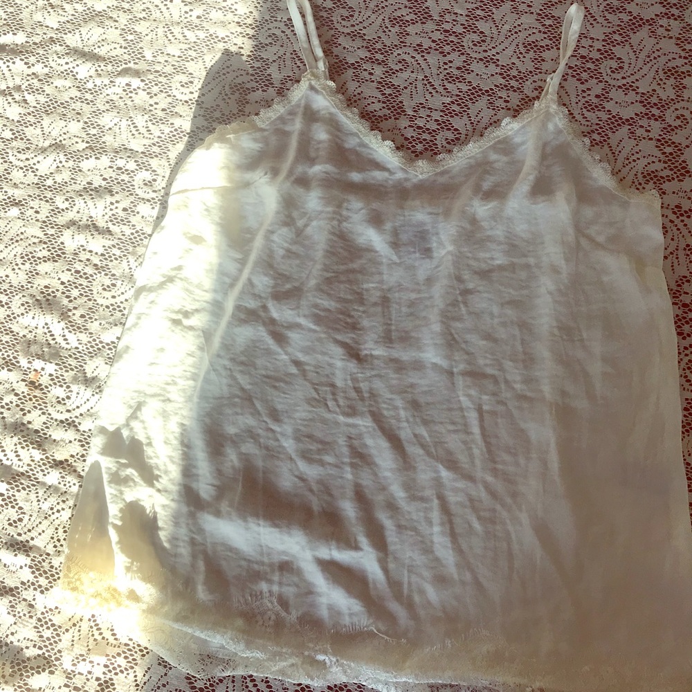 Cream top with lace accent